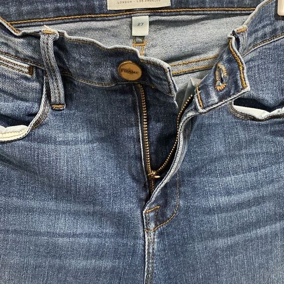 FRAME Denim Le High Raw Hem Skinny Jeans Size 27 - Picture 5 of 7